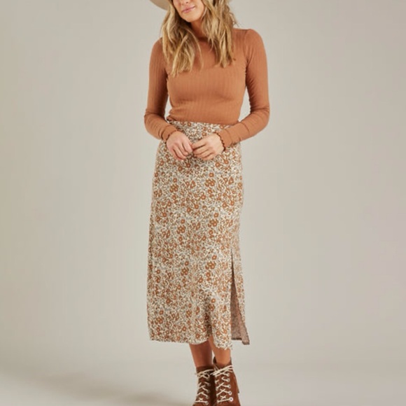 NWT Rylee + Cru Women’s Midi Front-Slit Skirt - Picture 10 of 10